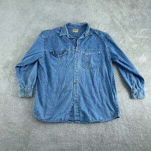 Vintage Guess Denim Shirt With Horse Print Mens Size M 4669